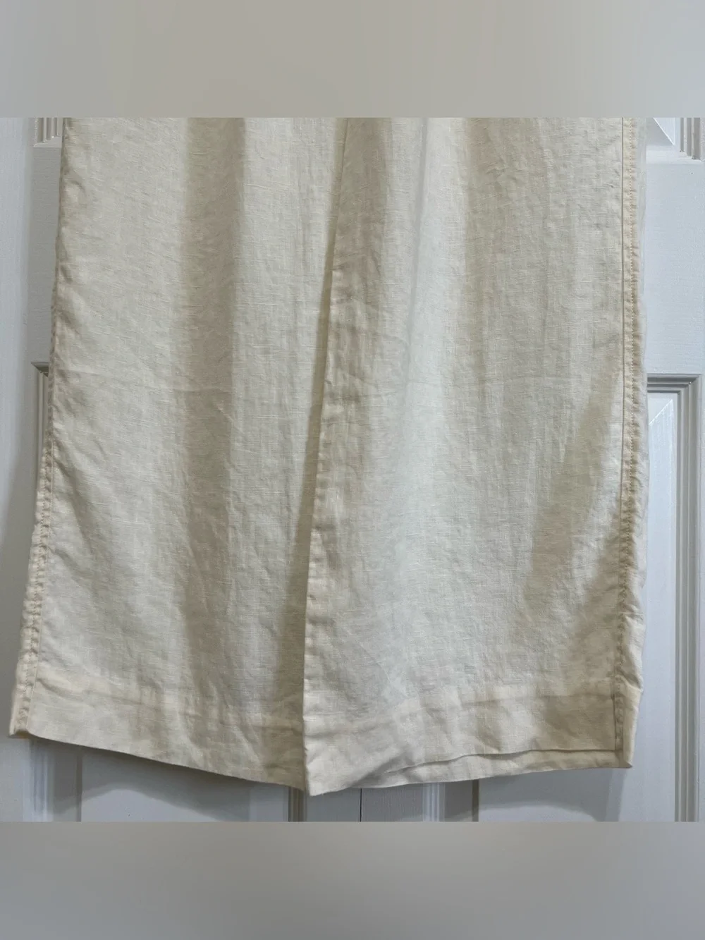 Everlane The Linen Way-High Drape Pant Wide-Leg Bone Cream Size 8